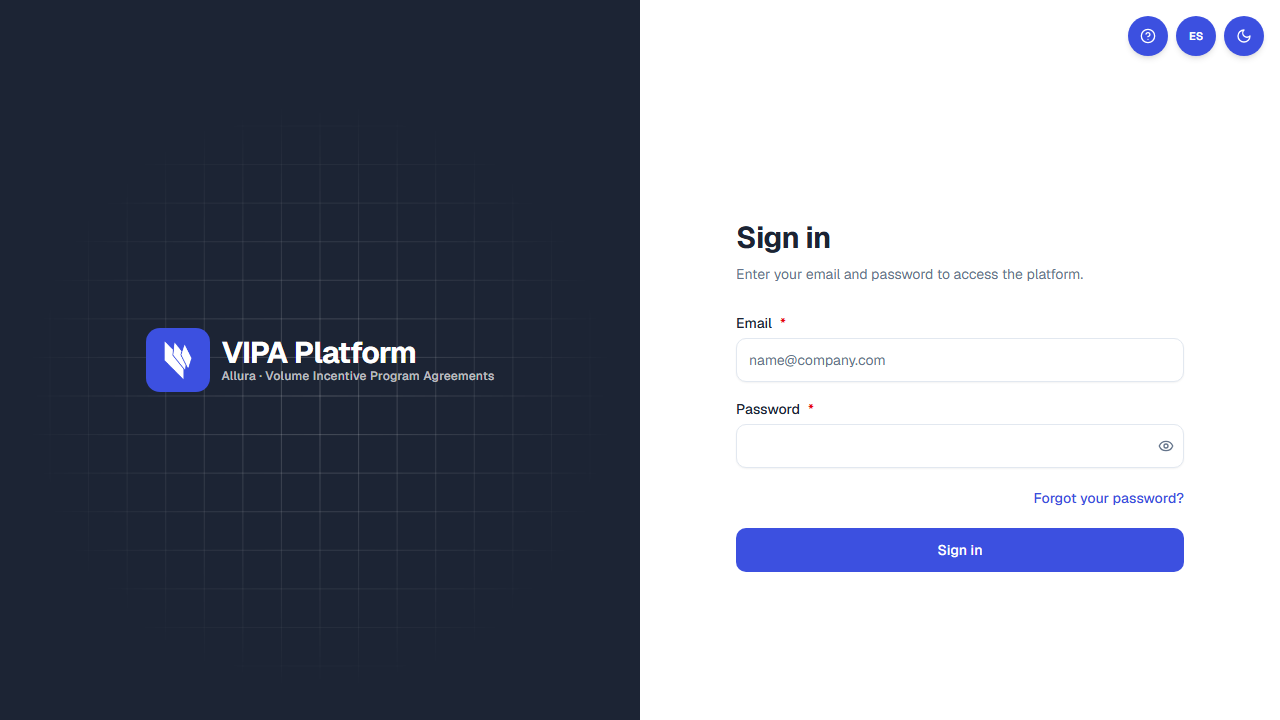 Sign-in screen